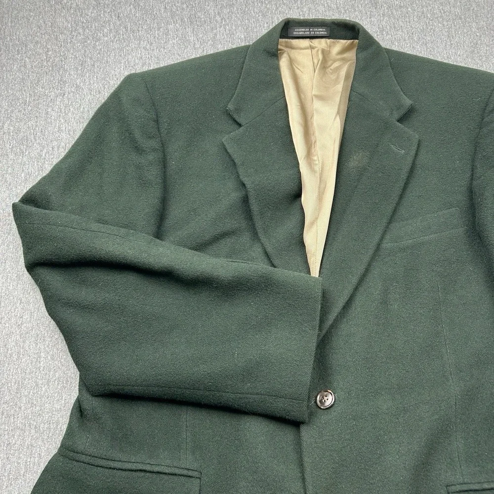 Stafford Options 100% Camel Hair Blazer Mens 42R Green Two Button Sport‎ Coat